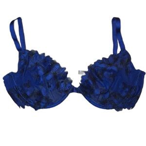 victoria’s secret very sexy low cut demi floral blue bra